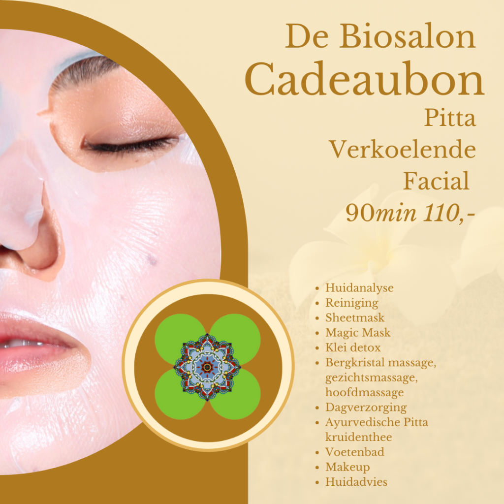 Cadeaubon: verkoelende facial Pitta 90min