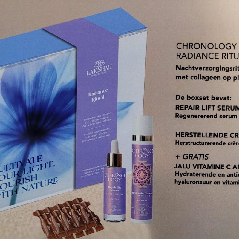 Cadeaubox: Everglow nachtverzorging collageen + gratis 10 ampullen